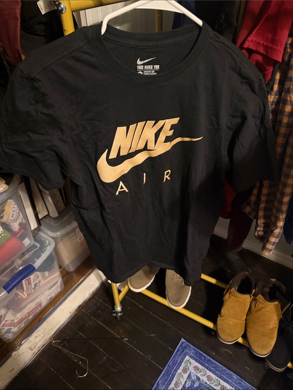 Nike Black Tee with Gold Air Logo